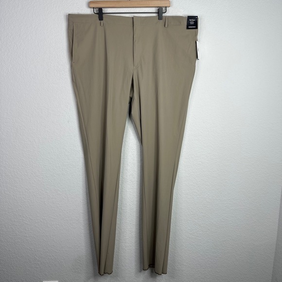 John W. Nordstrom Other - Nordstrom Pants Mens 44W Tan Flat Front Performance Tech Smart Golf Athleisure